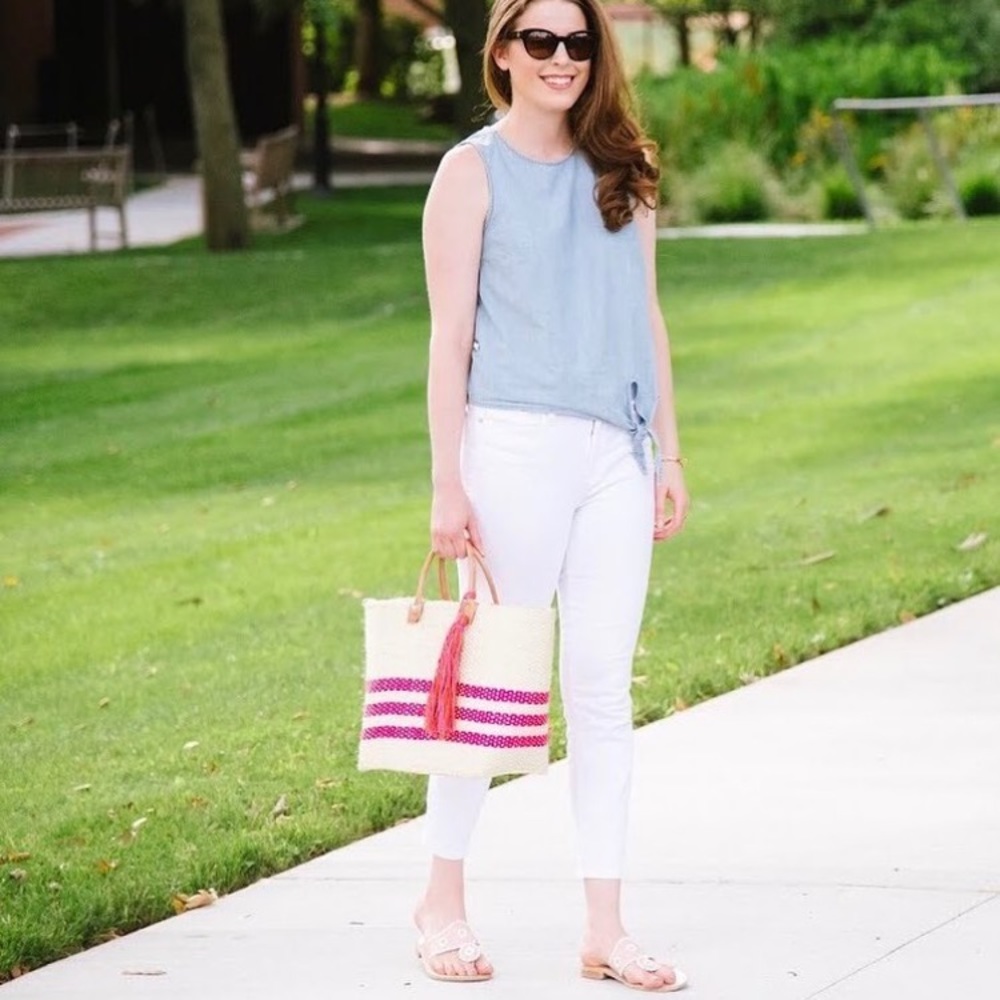 Jcrew lookout high rise skinny white jeans
